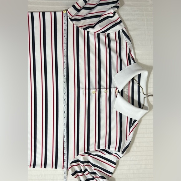 Nike Golf Dri-Fit White Red Black Striped Polo Short Sleeve Shirt XL Q1 - Picture 13 of 13